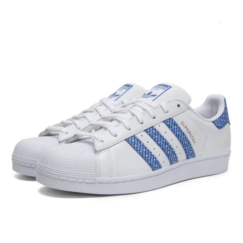 adidasOriginals阿迪三叶草2018中性SUPERSTARFOUNDATIO_7 亮白/亮蓝 40码