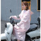 骑车防晒衣女夏季中长款全身防晒纯棉加长防紫外线摩托车遮阳披肩 波点（118全棉_马尾洞）