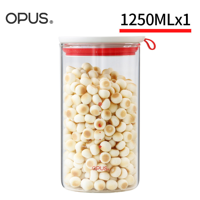 opus密封罐玻璃柠檬果酱瓶食品蜂蜜储物罐1250ml家用杂粮茶叶奶粉储存罐