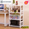 永德吉新款实木厨房置物架微波炉架落地多层调料品储物收纳架4层烤箱架子白收纳箱收纳柜收纳盒储 纯实木加厚四层白75cm长