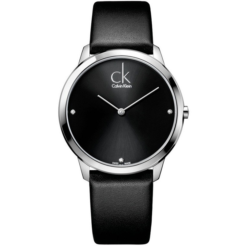 CK卡文克莱（CalvinKlein）手表男表限量版 MINIMAL简约时尚黑盘钢带石英男士女士情侣表K3M214X1 K3M211CS