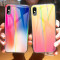 机伴 苹果iphone8plus/7Plus手机壳苹果6/6splus苹果X新款TPU镭射极光渐变钢化玻璃手机壳/保护套 苹果6/6splus-渐变彩