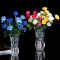 纳爱家(naaijia)花瓶水培富贵竹百合插花瓶摆件透明玻璃花瓶-大号棱角凤尾