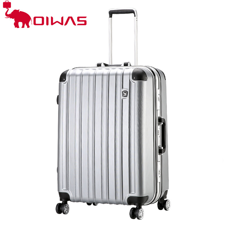 爱华仕（oiwas）时尚铝框拉杆箱万向轮24英寸拉杆登机箱20英寸旅行箱男商务_1 银灰色