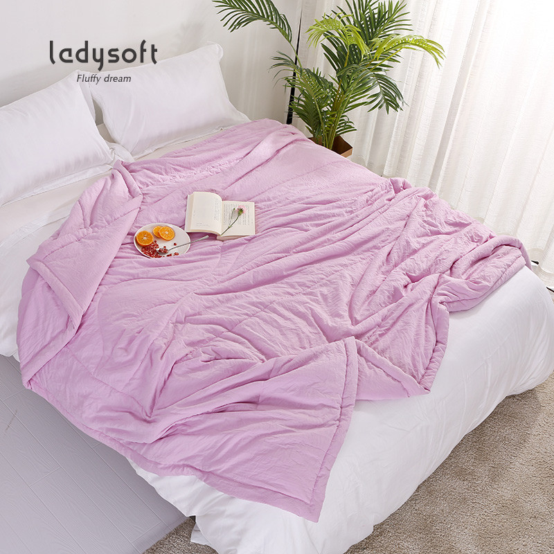 Ladysoft居家 春夏水洗夏凉被 空调被 150X200/180X200/200X230cm 200×230cm 粉紫色