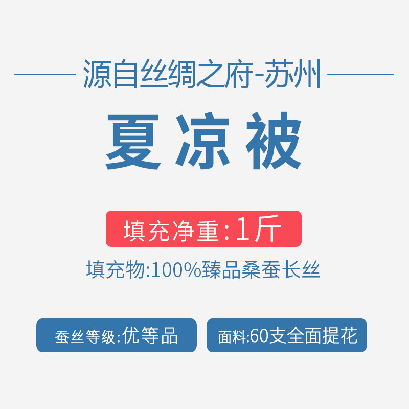 太湖雪 100%臻品双宫茧桑蚕长丝 春秋蚕丝被 保暖被子被芯 纯色60支全棉提花面料 四季蚕丝被 床上用品 桑蚕长丝净重1斤夏被 220*240cm（玉色提花）