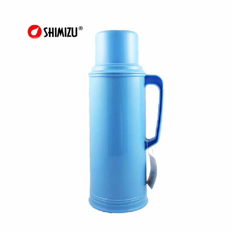 【精选】清水（shimizu） 清水热水瓶 家用塑料外壳保温瓶 玻璃内胆保温壶暖壶 开水瓶1061 蓝色 2000ml