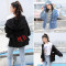 【梦娜思】韩版原宿BF风牛仔外套女秋新款学生宽松修身百搭休闲外套女 S 黑色