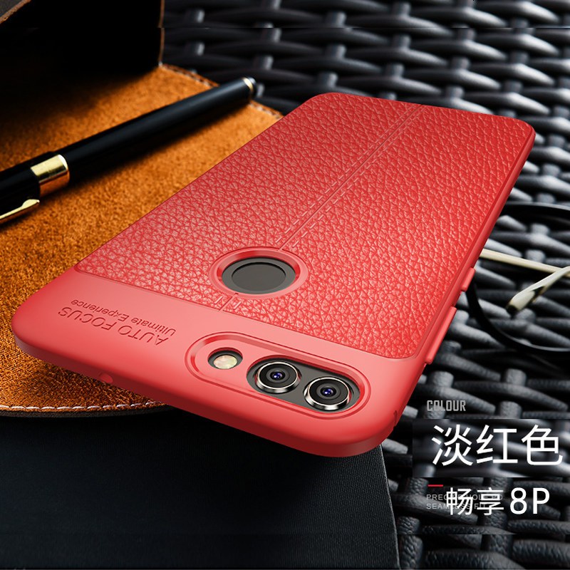 华为p20手机壳p10畅享7plus软P9青春版mate10pro荣耀9/8/p/7s/8e_151_978 畅享8plus_硅胶皮纹-蓝色