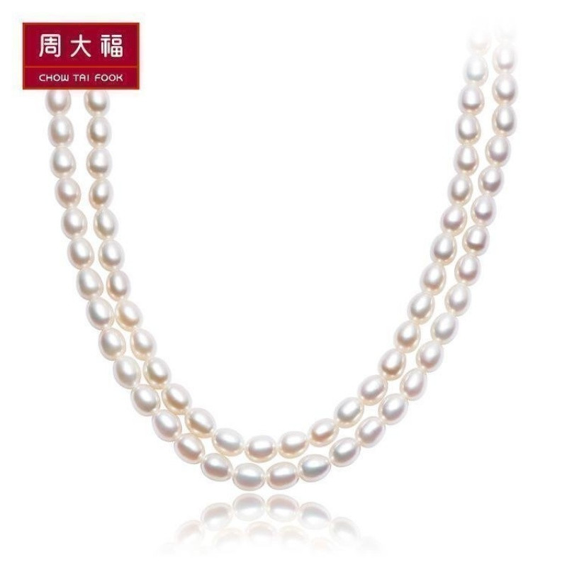 周大福珠宝首饰时尚925银珍珠项链 45cm810元