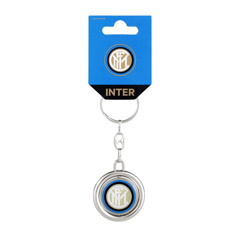 国际米兰足球俱乐部Inter Milan简约汽车挂件旋转金属钥匙扣 蓝黑色
