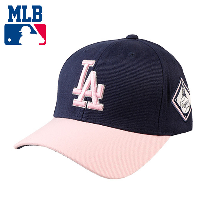 MLB棒球帽男女微檐帽子鸭舌帽遮阳帽LA道奇队嘻哈帽粉色太阳帽子_AHV54 粉红32CP85641-07P