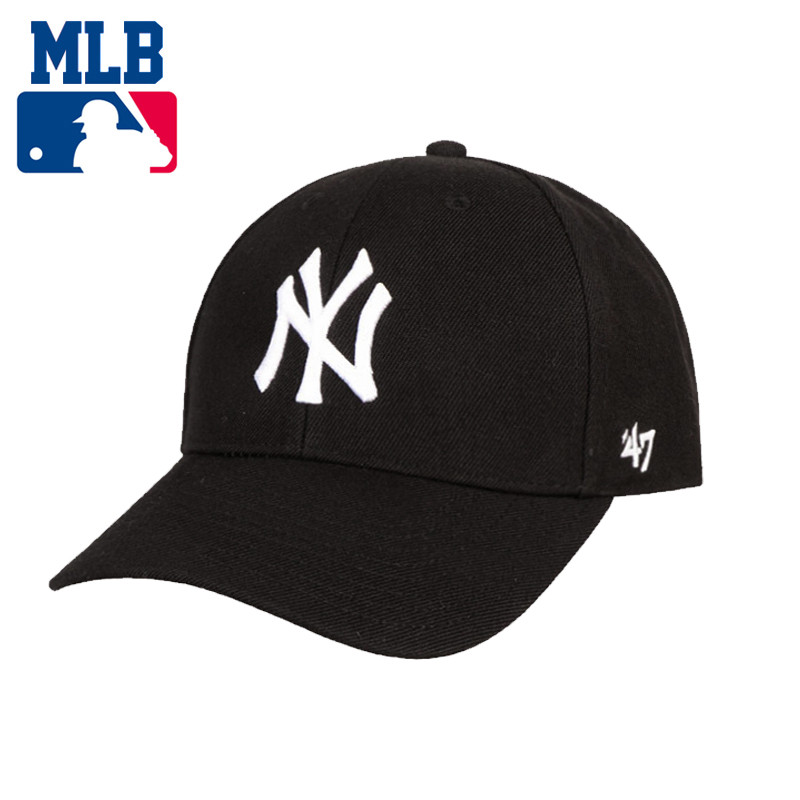 MLB棒球帽NY洋基队男女黑色遮阳帽可调节嘻哈帽鸭舌帽子_xAQ83 黑色7310695980