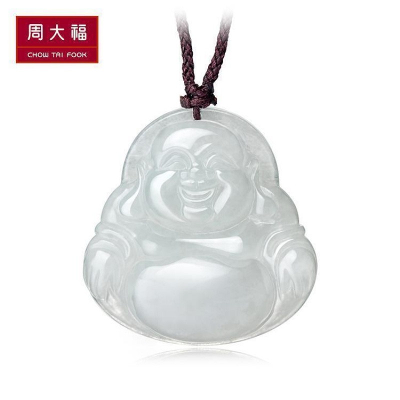 周大福珠宝首饰大气福态平安佛公翡翠玉吊坠K63501 710元