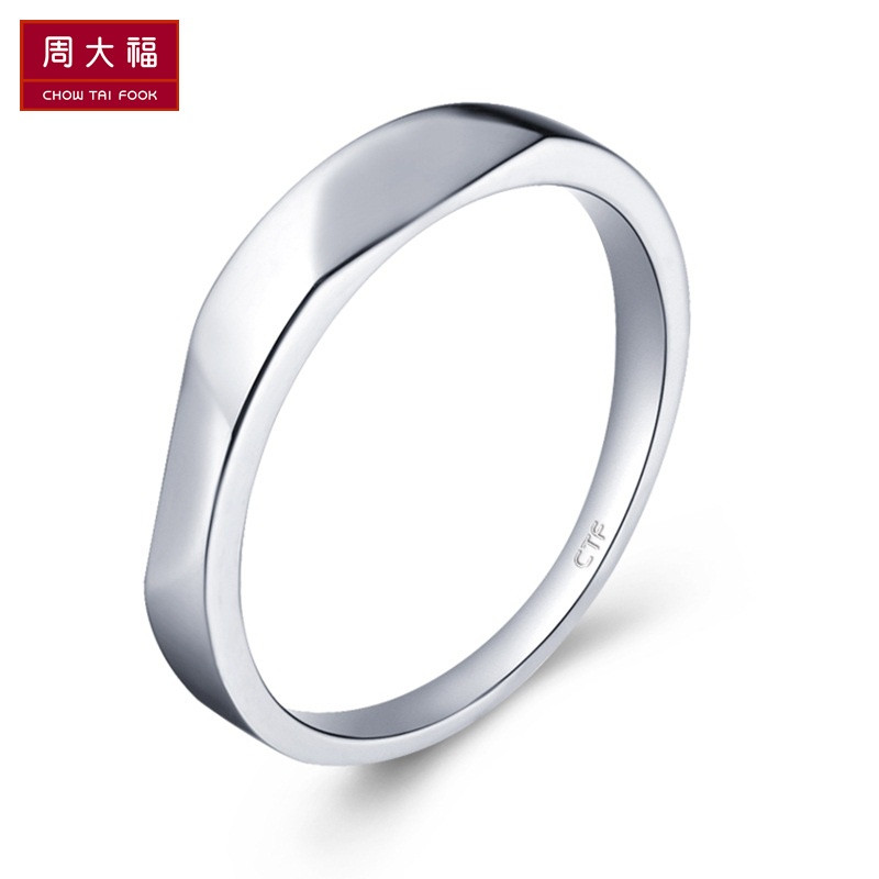精品周大福珠宝首饰波纹曲面925银戒指/情侣对戒_1 默认尺寸 15号360元