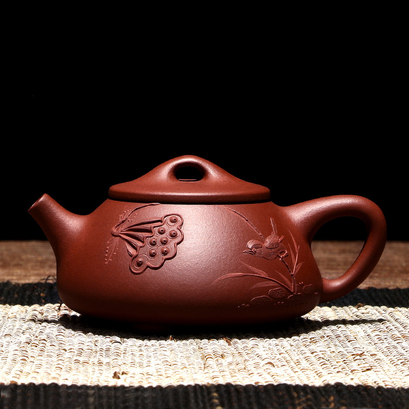 常生源 紫砂壶茶具功夫茶壶宜兴全手工泥绘 国工收藏蔡顺祥石瓢壶200