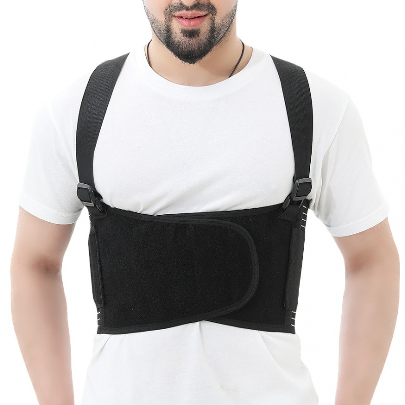 透气肋骨固定带胸部手术胸椎骨折护具弹性康复带加压带男女老人_1