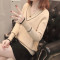 V领女士毛衣女装秋装2018新款女春季短款低领针织打底衫宽松潮15325908593661532590859263 2XL 墨绿色