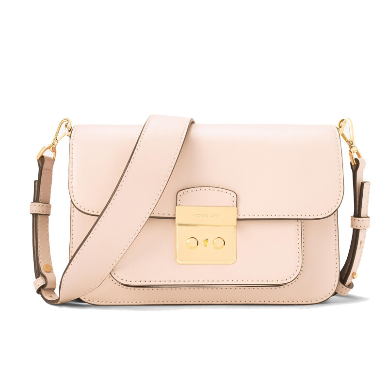 MICHAEL KORS 迈克·科尔斯单肩包 女杨幂同款休闲搭扣软皮革斜挎包 30T7GS9L3L 粉色