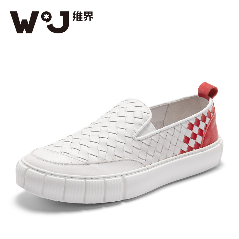 维界ins男鞋韩版潮个性后街青春透气白色软底夏天懒人一脚蹬板鞋 白色 42