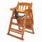 宝宝餐椅儿童餐桌椅子智扣便携可折叠bb凳多功能婴儿实木吃饭座椅 一体款咖色坐垫