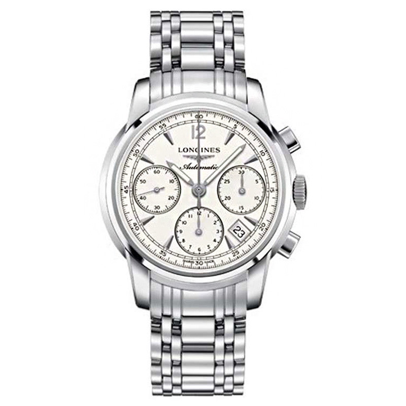 浪琴（LONGINES）手表 索伊米亚系列 自动机械表男 钢带银色表盘 L2.752.4.72.6 白色