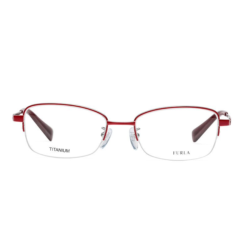 FURLA/芙拉新品眼镜框半框纯钛镜框近视镜框光学镜架VFU102K 亮钯金色