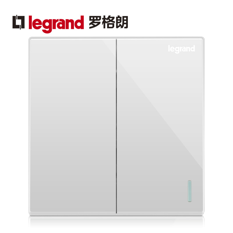 罗格朗(Legrand)开关插座面板仕典白色一开二开三开单控开关双开家用电源开关 二位中途开关 仕典玉兰白