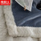 南极人(NanJiren)家纺 牛奶绒毛毯珊瑚绒毯子加厚冬季保暖双层贝贝绒毯子法兰绒床单人空调盖毯 剪花绒-深蓝 180×220cm毛毯被套两用