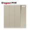 罗格朗(Legrand)开关插座面板多孔五孔usb二三插16a智能家居86型家用暗装墙壁电源仕典金色 四开单控带荧光 仕典米兰金