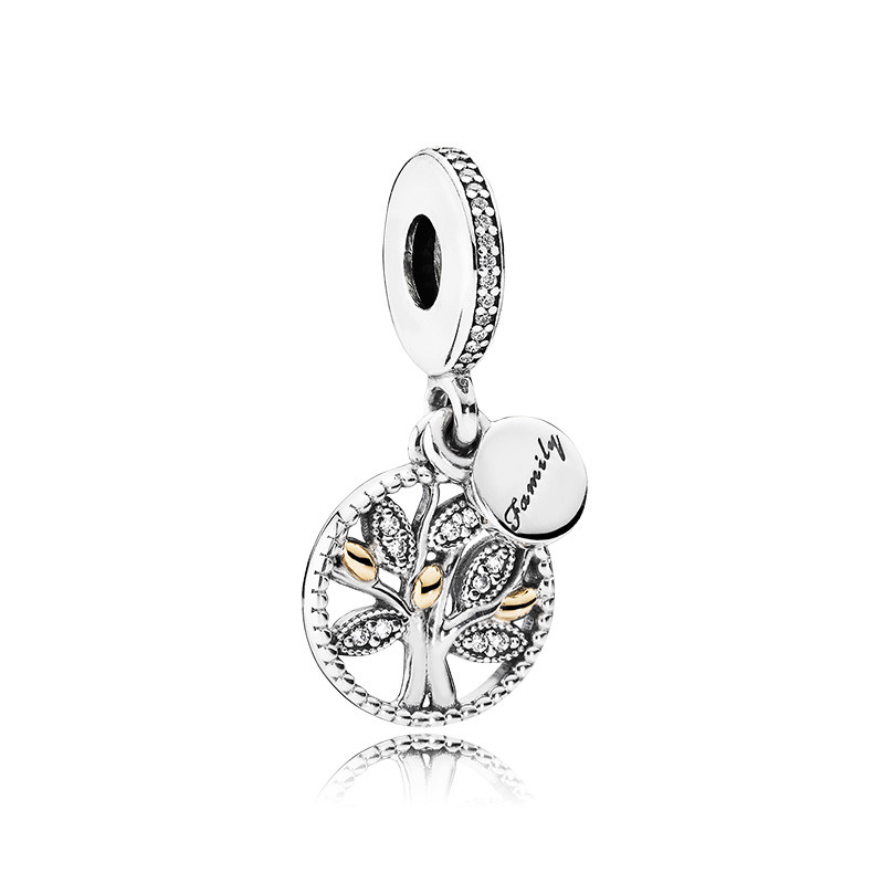 Pandora潘多拉14K金镂空树叶吊坠791728CZ 银色
