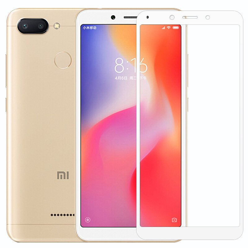 小米红米6钢化膜红米6a保护摸redmi6全屏莫m16刚话模ml6无白边ml6a_2 红米6/6a全屏白