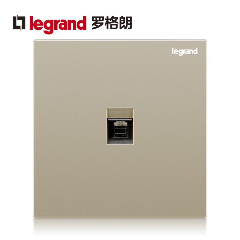 罗格朗(Legrand)开关插座面板仕典金色逸景五孔5孔多孔usb空调16a家用暗装墙壁电源86型 仕典逸景米兰金 一位（六类）电脑