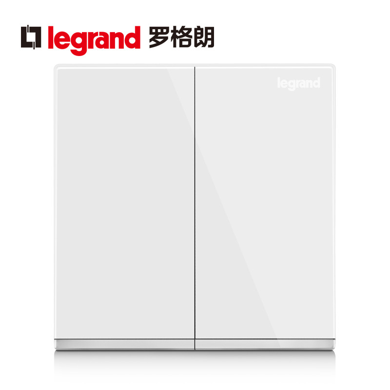 罗格朗(Legrand)开关插座面板逸景白色一开二开三开单控双控86型家用暗装墙壁电源开关 逸景玉兰白 二位中途开关