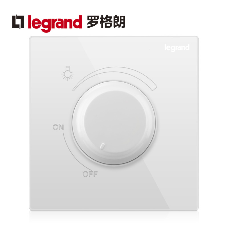 罗格朗(Legrand)开关插座面板逸景白色一开二开三开单控双控86型家用暗装墙壁电源开关 逸景玉兰白 调光开关