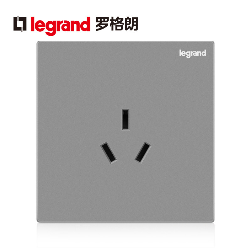 罗格朗(Legrand)开关插座面板逸景深砂银86型5五孔二三插USB空调16a智能家居家用墙壁暗装电源插座 逸景深砂银 三孔16A