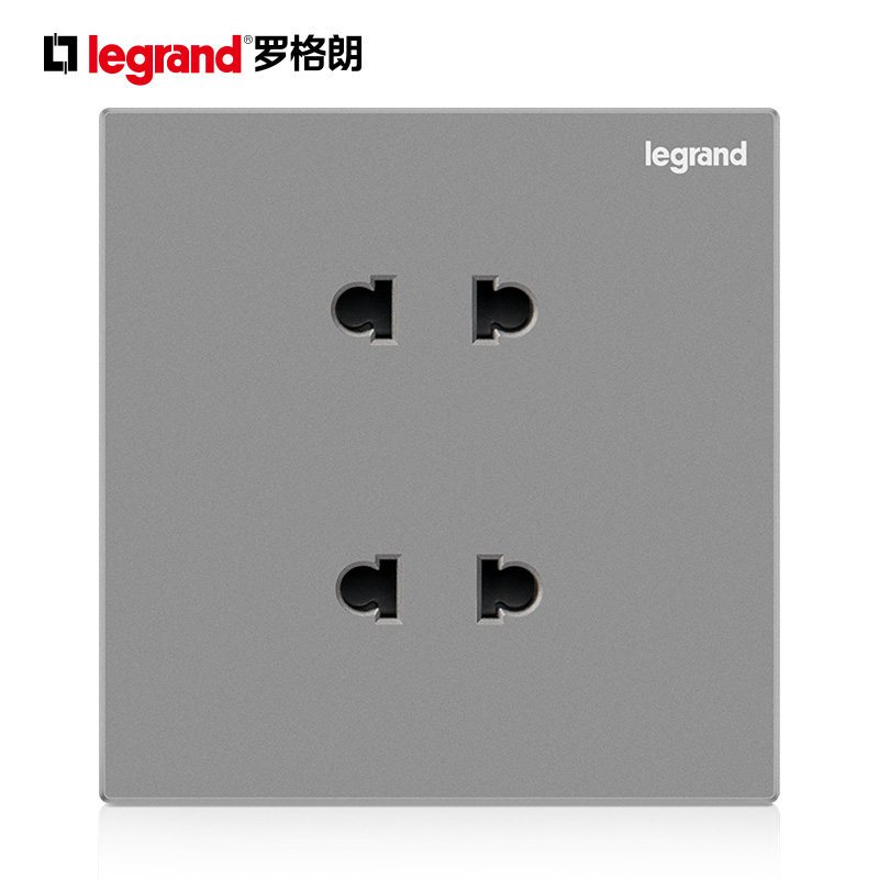 罗格朗(Legrand)开关插座面板逸景深砂银86型5五孔二三插USB空调16a智能家居家用墙壁暗装电源插座 逸景深砂银 四孔插座