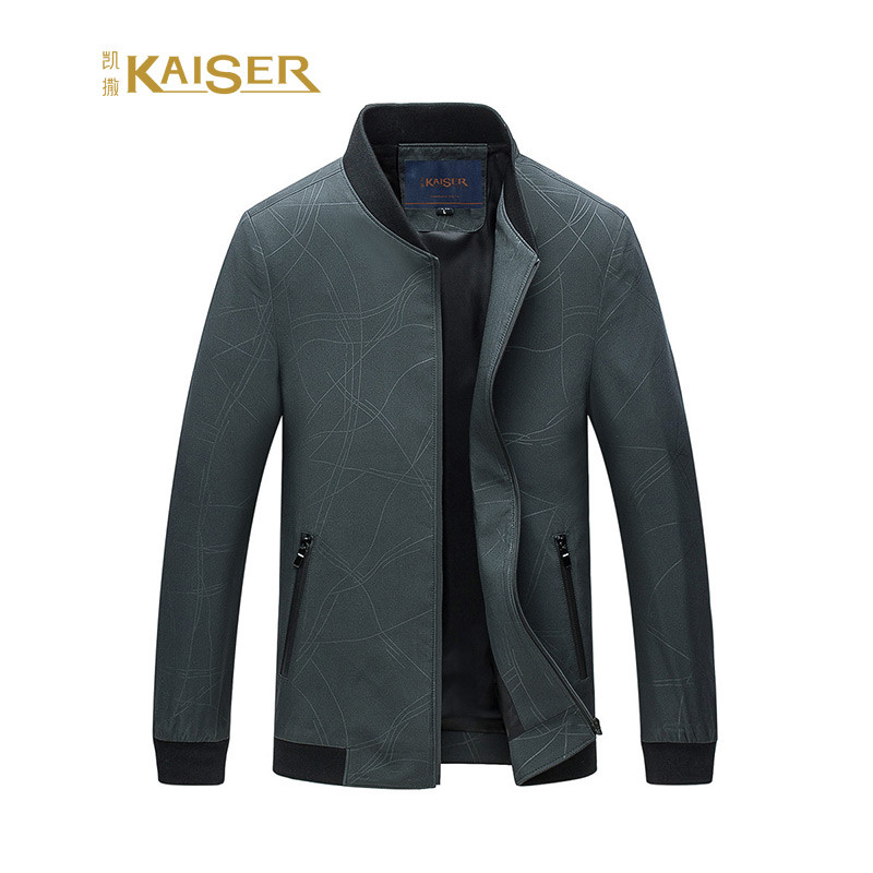 凯撒(KAISER) 夹克男士时尚棒球领百搭休闲外套 2018春装新款 XXXXL(195/108A) 绿色