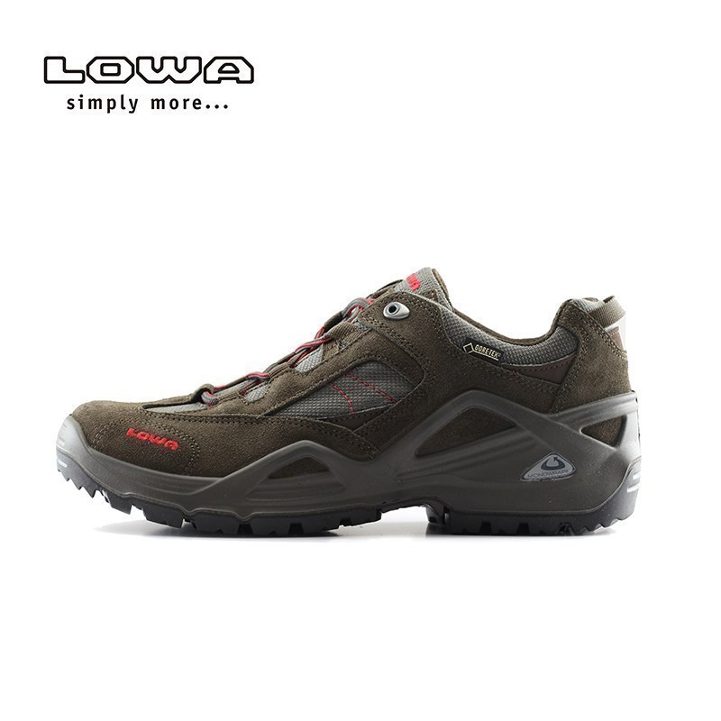 LOWA（德国）户外运动男款GORE-TEX防水防滑透气低帮越野登山徒步鞋L310652 43.5 L310652褐色/红色（男）