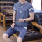 T恤/套装/夏季男士休闲运动T恤短裤套装 XXL【135-155斤】 5101牛仔蓝套装