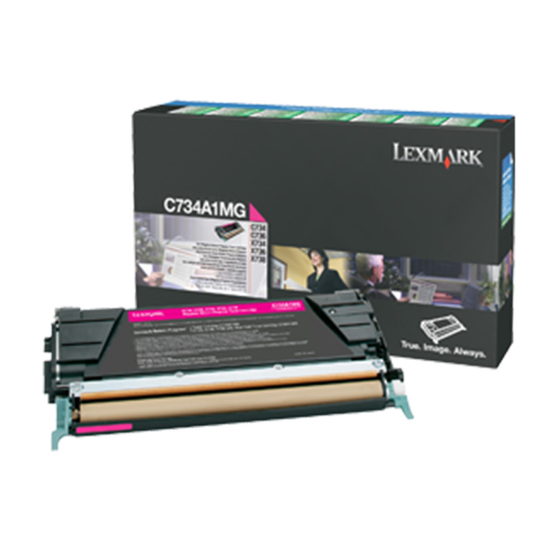 利盟(LEXMARK) C734A1KG CG MG YG 碳粉盒 四色 标准容量适用X736de/X738de打印机 红色