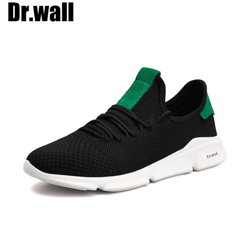 英国（Da.wall）鞋子男潮鞋2019新品韩版潮流百搭小白鞋男士运动休闲鞋透气跑步鞋男春夏季网布鞋男 黑色 43码