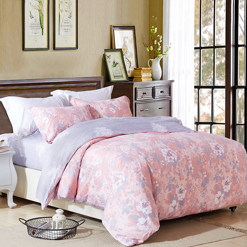 远梦四件套双人床1.8m1.5米床植物花卉套件床单被套4件套床上用品 1.8m床 晨香怡园