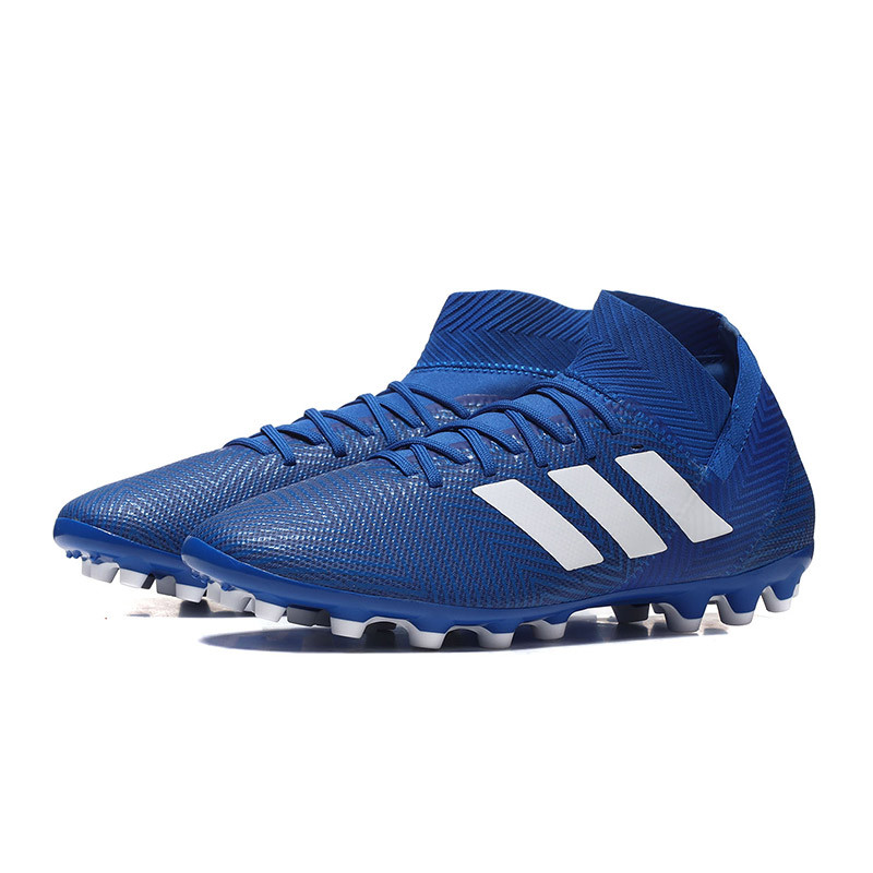 adidas阿迪达斯男子足球鞋NEMEZIZ 18.3 AG运动鞋BC0301 BC0301足球蓝+亮白 40码