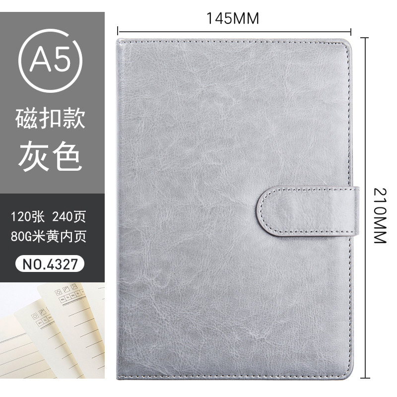 正彩笔记本文具记事本A5加厚小清新大学生日记本子办公学生用商务 灰色2本装 灰色
