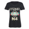 HAODUOYI朋克风恶搞No 4 T-Shirt烫金印花 常规款夏季女士短袖T恤 黑色 XXL