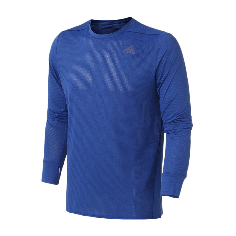 adidas阿迪达斯男子长袖T恤2018新款跑步训练透气运动服CZ8717 XXL CZ8719蓝色