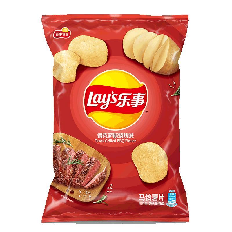 乐事 得克萨斯烧烤味薯片 75克/袋 零食下午茶