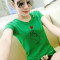 2018新款修身绿色短袖T恤女韩版夏季女装刺绣打底衫_1 3XL (手心)白色