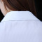 韩范中袖衬衫女五分袖弹力衬衣工作服七分职业装夏短袖半袖白衬衣 4XL 中袖-白色条纹(高弹)